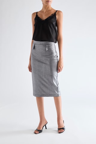 Jupe droite taille haute - Gris