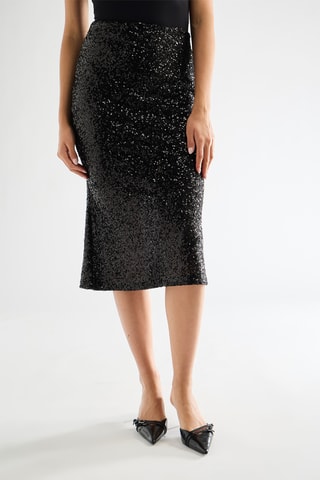 Jupe fourreau taille haute - Noir