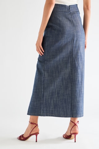 Jupe longue en jean - Bleu