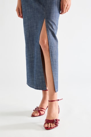 Jupe longue en jean - Bleu
