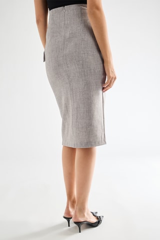 Jupe fourreau taille haute - Gris clair