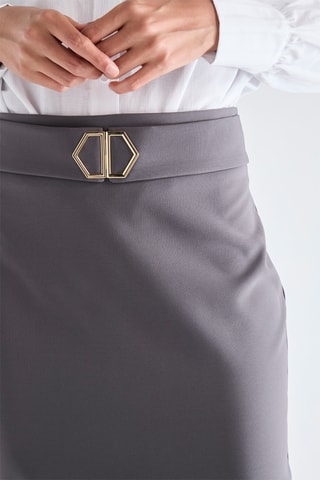 Jupe droite taille haute - Gris