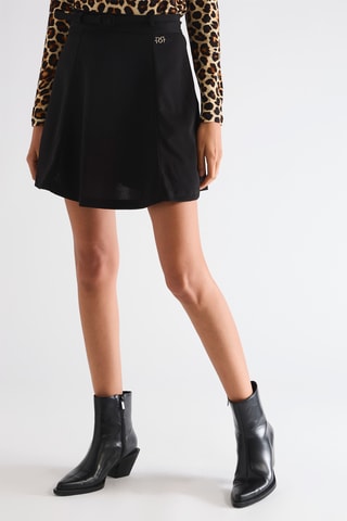 Jupe patineuse taille haute - Noir