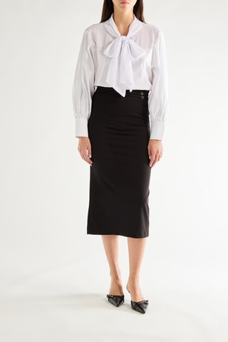 Jupe midi taille haute - Noir