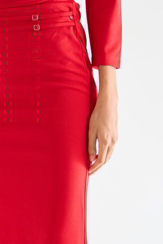 Jupe droite taille haute - Rouge