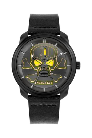 Leren Quartz Horloge Zwart