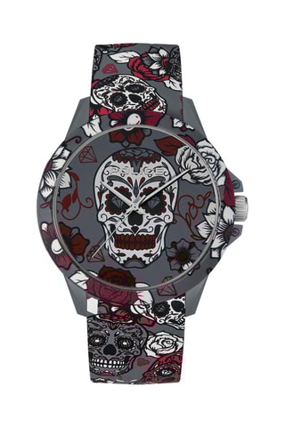 Silicone Quartz Horloge Grijs en Bordeauxrood
