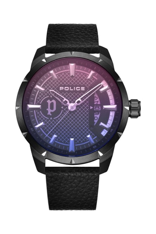 Leren en Ion Doublé Zwart Quartz Horloge Neist 