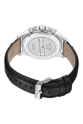 Leren Quartz Horloge Malawi - Zwart en Zilverkleurig