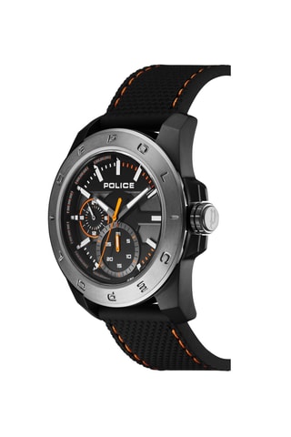 Leren en Ion Doublé Zwart Quartz Horloge Peckham
