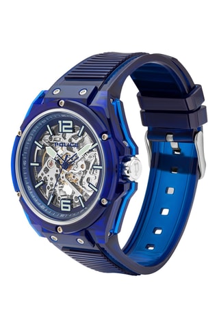 Montre à quartz en ? et acier Transluscent - Bleu foncé