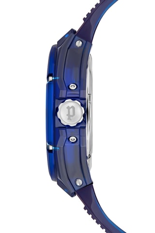 Montre à quartz en ? et acier Transluscent - Bleu foncé
