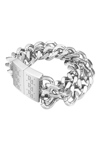 Schakelarmband met dubbele rij Signature Link - Zilverkleurig 
