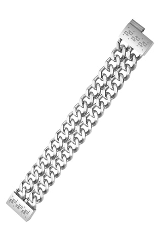 Schakelarmband met dubbele rij Signature Link - Zilverkleurig 