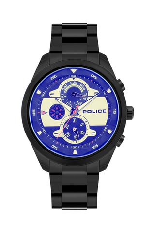 Stalen Doublé Zwart Ion Quartz Horloge Marine