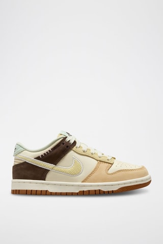 Nike Dunk Low en cuir - Ecru et marron foncé