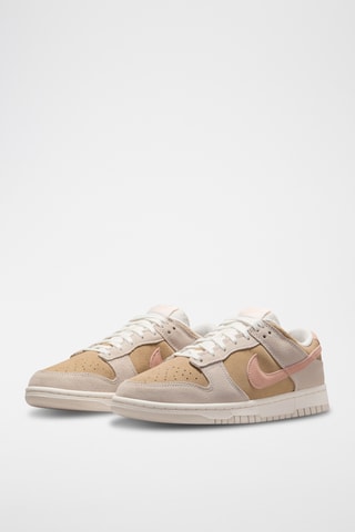 Dunk Low en nubuck - Gris clair et corail - Nike