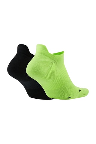 2 paires de socquettes de running Multiplier - Noir et vert - Nike