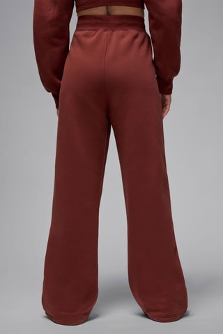 Pantalon ample polaire taille haute - Marron