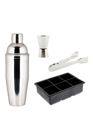 Roestvrijstalen en Silicone Cocktailset Chill - 4-delig