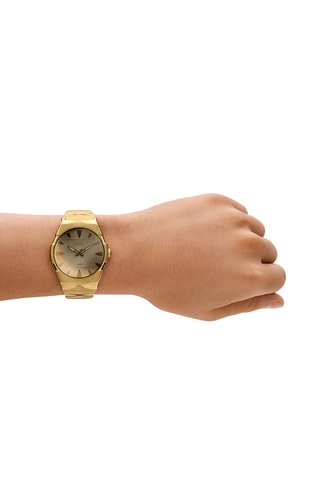 Stalen Quartz Horloge - Goudkleurig