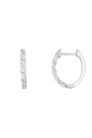 Creolen Trenzas - Witgoud en Diamanten 0,15 Karaat/44