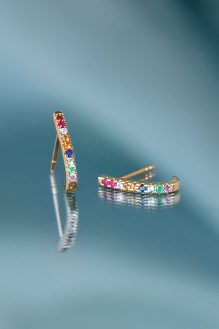 Oorbellen Ruth - Geelgoud, Diamanten en Stenen 