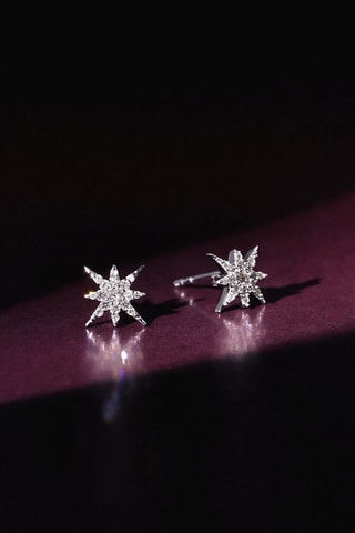 Puces Star - Or blanc et diamants