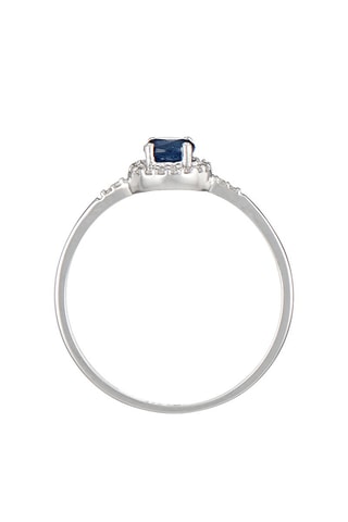 Ring Rond de Saphir   Witgoud, Saffier en Diamanten