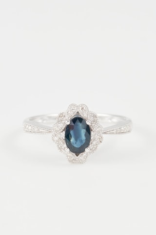 Ring Gyali Witgoud, Diamanten en Saffier