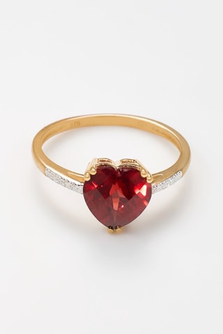 Ring Nimué Geelgoud, Diamanten en Granaat