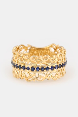 Ring Solina Geelgoud en Saffieren