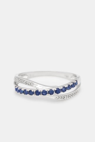 Ring Croisé Saphir - Witgoud, Diamanten en Saffieren