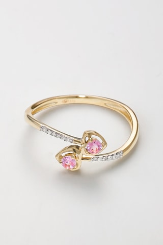 Ring Dyanne Geelgoud, Diamanten en Saffieren