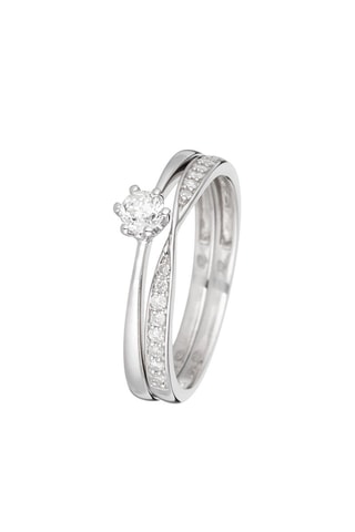 2 Ringen Duo Witgoud en Diamanten