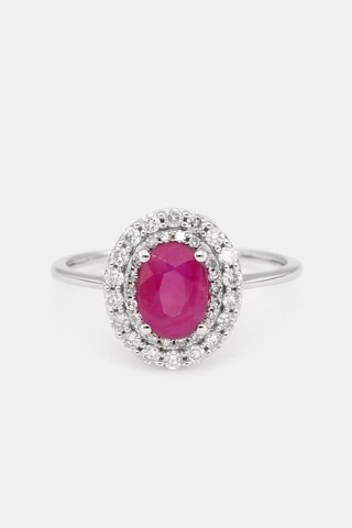 Ring Aqaba - Witgoud, Diamanten en Robijnen