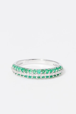 Ring Oceanos Witgoud, Smaragd en Diamanten