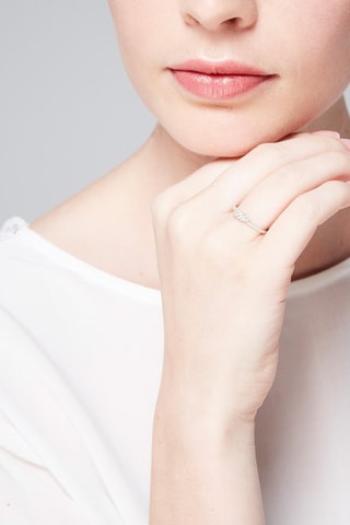 Ring Nœud Gracieux - Witgoud en Diamanten 0,12 Karaat/49