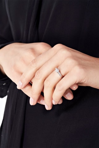 Verlovingsring Solitary Witgoud en Diamanten