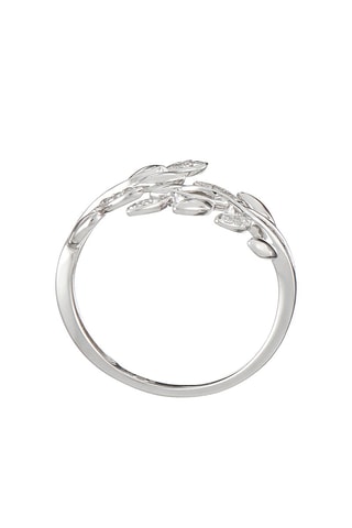 Ring Lauriers Witgoud en Diamanten 0,08 Karaat/18