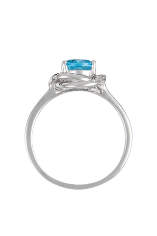 Ring Rivage Witgoud, Diamanten 0,05 Karaat/16 en Topaas
