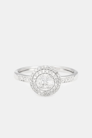 Ring Trèfle des Diamants Witgoud en Diamanten