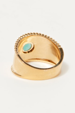 Ring Carmenta Geelgoud, Diamanten en Amazoniet