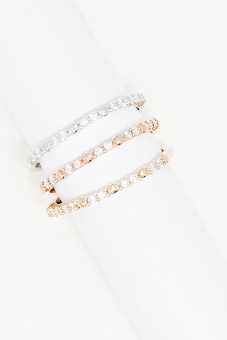 3 Ringen Trio de Alianzas Geelgoud, Witgoud, Roségoud en Diamanten