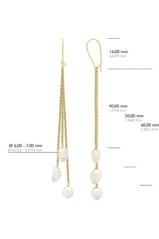 Brincos Ouro amarelo e pérolas de cultura