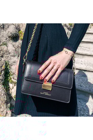 Mala de ombro em couro Saint-Cloud - Preto