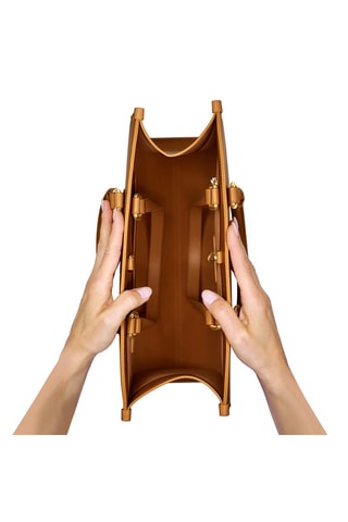 Mala shopper em couro - Castanho