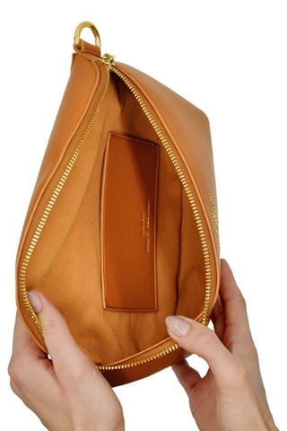 Bolsa de cintura em couro - Castanho