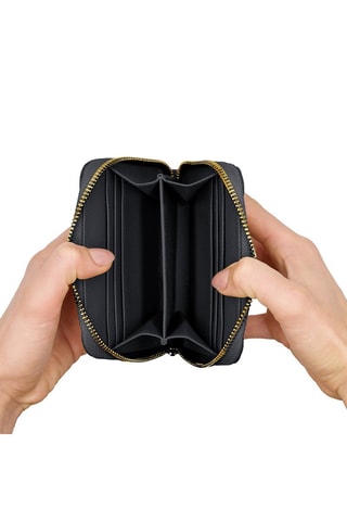 Porta-moedas em couro - Preto