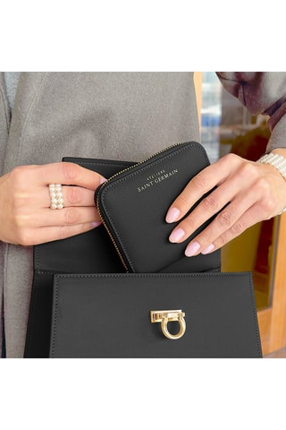 Porta-moedas em couro - Preto